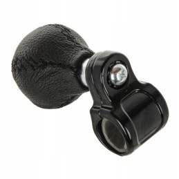 Universal black leather steering wheel knob