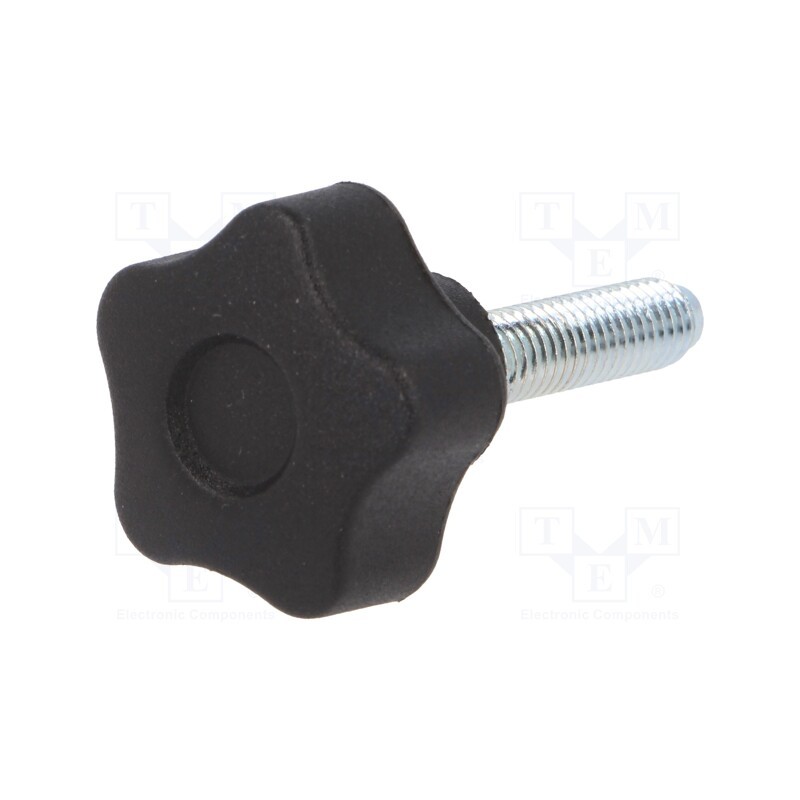 1 pcs x ELESA+GANTER - VCT.25 P-M6X25-C9 - Knob, Ø: 25mm, Ext.thread: M6, 25mm, H: 19mm, technopolymer PA