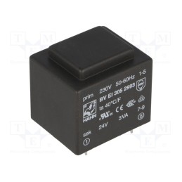1 pcs x HAHN - BV EI 305 2993 - Transformer: encapsulated, 3VA, 230VAC, 24V, 125mA, PCB, BVEI