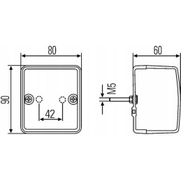 Turn signal lamp 21w square 12v orange