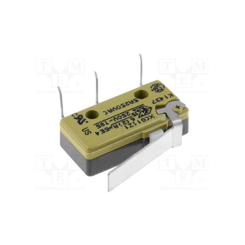 1 pcs x SAIA-BURGESS - XCG11-J1Z1 - Microswitch SNAP ACTION, 5A/250VAC, with lever, SPDT, ON-(ON)