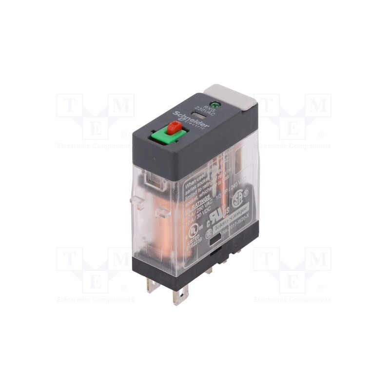 1 pcs x SCHNEIDER ELECTRIC - RXG12P7 - Relay: electromagnetic, SPDT, Ucoil: 230VAC, 10A, 10A/250VAC, 100mΩ