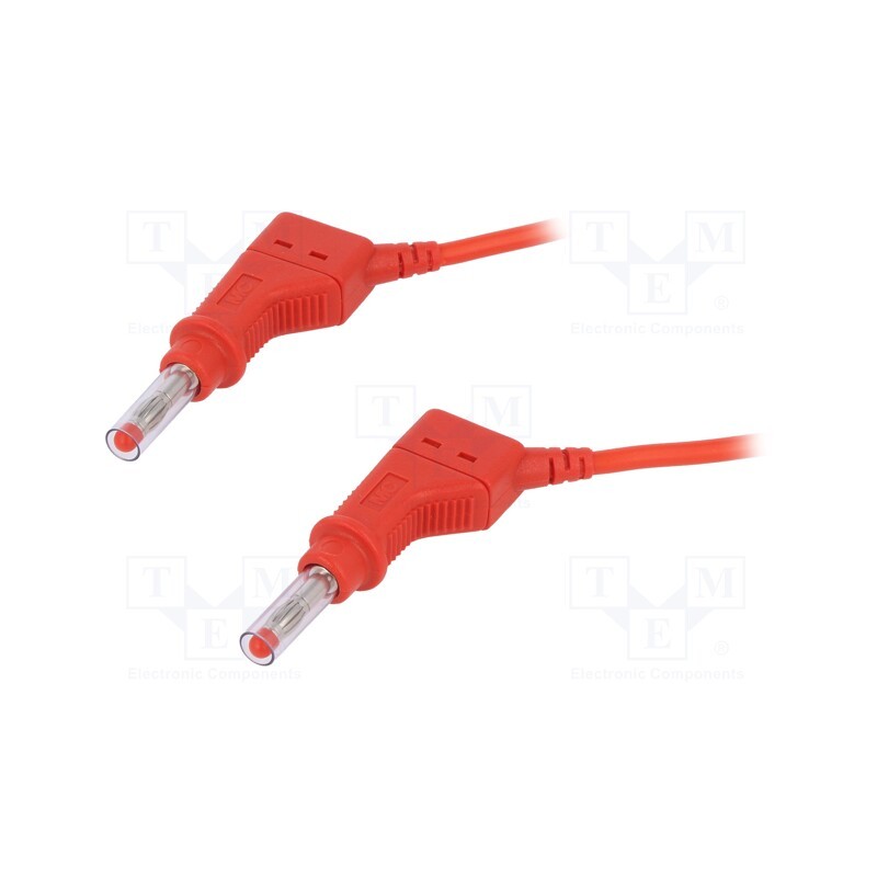 1 pcs x STu00c4UBLI - 66.9407-20022 - Connection cable, 32A, banana plug 4mm,both sides, Len: 2m, red