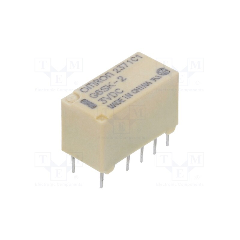 1 pcs x OMRON OCB - G6SK-2 DC3 - Relay: electromagnetic, DPDT, Ucoil: 3VDC, Icontacts max: 2A, PCB