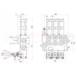 Hydraulic distributor 3 sec pneumatic rudder