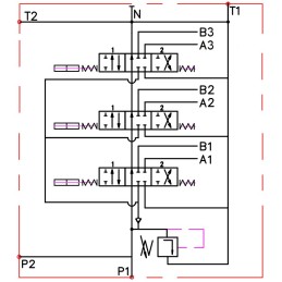 3-section pneumatic hydraulic distributor