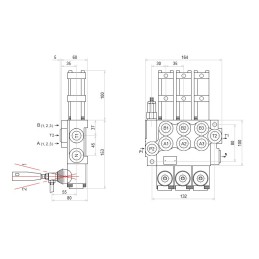3-section pneumatic hydraulic distributor