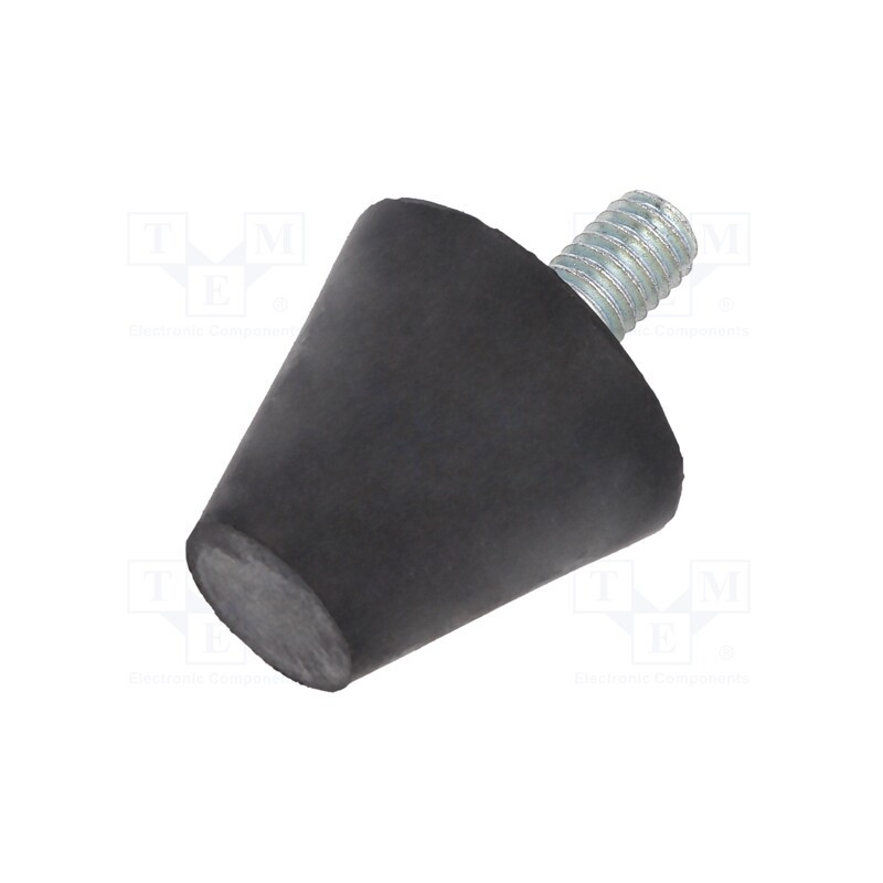 1 pcs x ELESA+GANTER - DVB.6-20-17-M5-10-55 - Vibroisolation foot, Ø: 20mm, Shore hardness: 55±5, 407N, 96N/mm