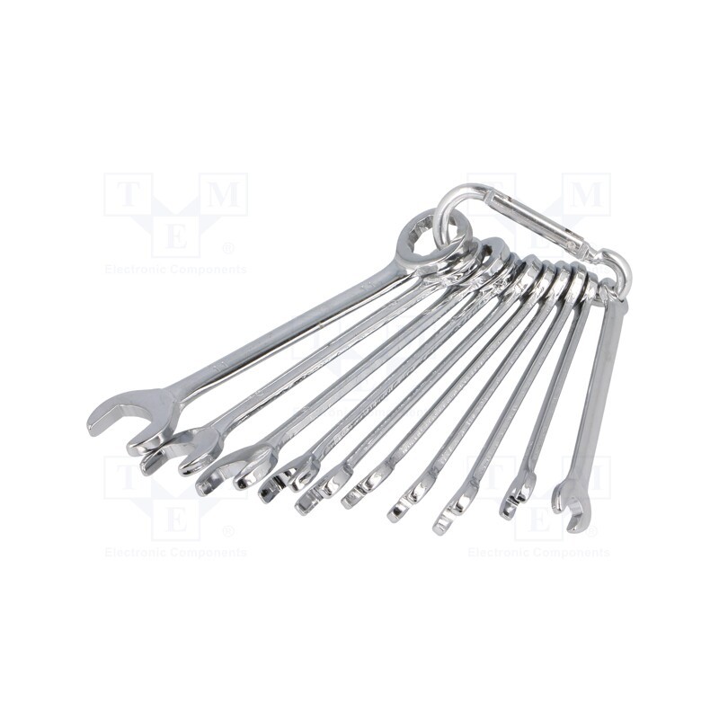 1 set x DONAU ELEKTRONIK - 940 - Wrenches set, combination spanner, steel, 10pcs.