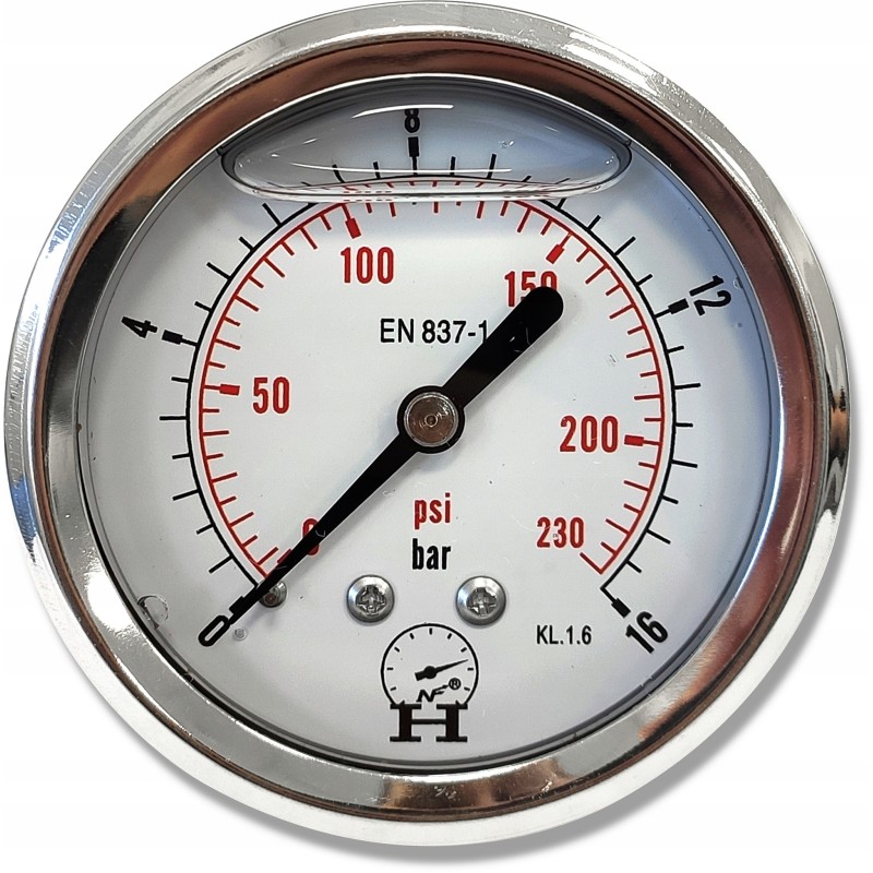 Pressure gauge 0 16 bar, rear connection