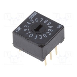 1 pcs x C&K - CRD16RM0CB - Encoding switch, HEX/BCD, Pos: 16, THT, Rcont max: 100mΩ, 1Ncm, CRD