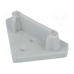 1 set x TOPMET - D3980022 -AS - Cap for LED profiles, grey, 2pcs, ABS, QUARTER10