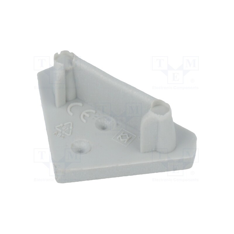 1 set x TOPMET - D3980022 -AS - Cap for LED profiles, grey, 2pcs, ABS, QUARTER10