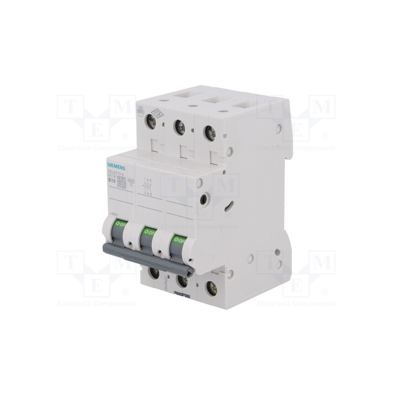 1 pcs x SIEMENS - 5SL6310-6 - Circuit breaker, 400VAC, Inom: 10A, Poles: 3, Charact: B, 6kA, IP20