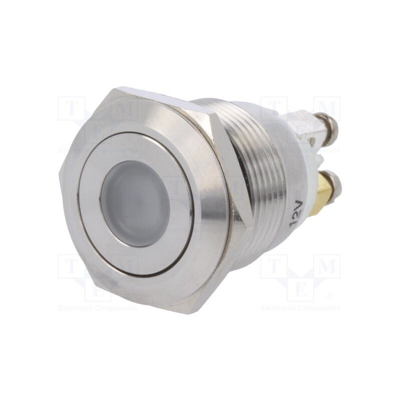 1 pcs x ONPOW - GQ19F-10D/G/12V/S - Switch: vandal resistant, Pos: 2, SPST-NO, 0.5A/220VAC, 2A/36VDC