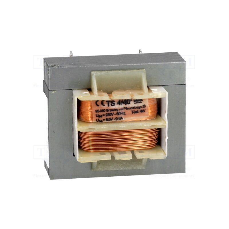1 pcs x INDEL - TS4/40 - Transformer: mains, 4VA, 230VAC, 8.5V, 500mA, screw type, IP00