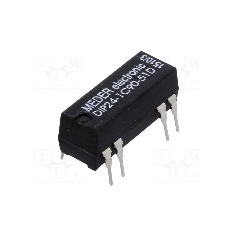 1 pcs x MEDER - DIP24-1C90-51D - Relay: reed switch, SPDT, Ucoil: 24VDC, 0.5A, max.100VDC, Rcoil: 2kΩ