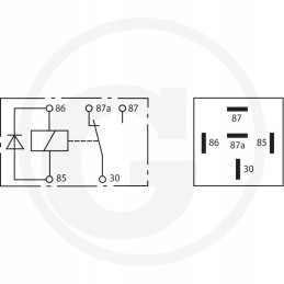 Relay 5 pin 12v 20 30a case john deere
