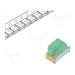 5 pcs x KINGBRIGHT ELECTRONIC - KP-1608LSGD - LED, SMD, 0603, green, 0.1÷0.35mcd, 1.6x0.8x1.1mm, 160°, 1.9÷2.25V