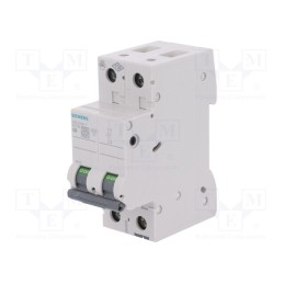 1 pcs x SIEMENS - 5SL6206-7 - Circuit breaker, 400VAC, Inom: 6A, Poles: 2, for DIN rail mounting