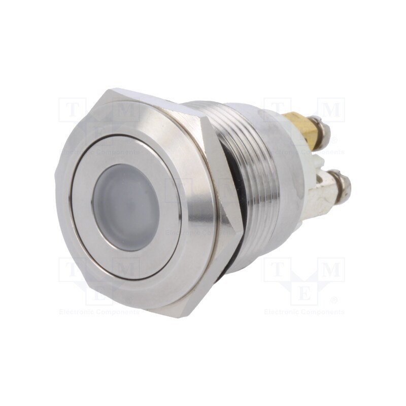1 pcs x ONPOW - GQ19F-10D/B/12V/S - Switch: vandal resistant, Pos: 2, SPST-NO, 0.5A/220VAC, 2A/36VDC