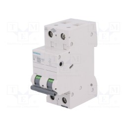 1 pcs x SIEMENS - 5SL6202-7 - Circuit breaker, 400VAC, Inom: 2A, Poles: 2, for DIN rail mounting