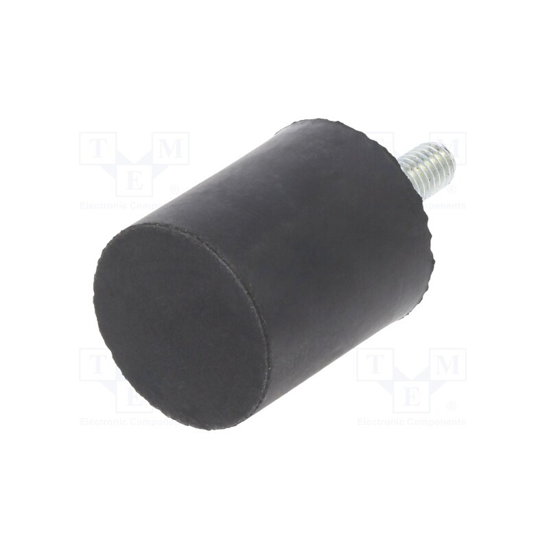 1 pcs x ELESA+GANTER - DVA.4-25-30-M6-18-70 - Vibroisolation foot, Ø: 25mm, H: 30mm, Shore hardness: 70±5, 470N