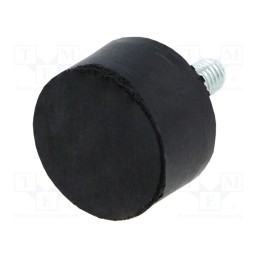 1 pcs x ELESA+GANTER - DVA.4-25-15-M6-18-40 - Vibroisolation foot, Ø: 25mm, H: 15mm, Shore hardness: 40±5, 320N