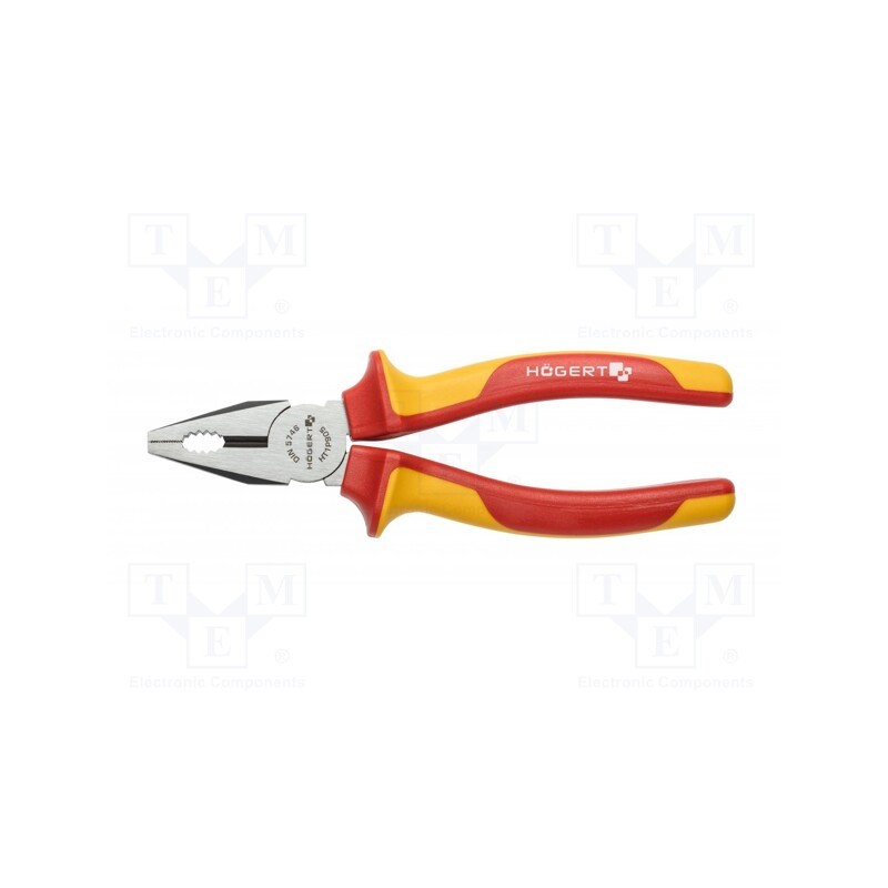 1 pcs x Hu00d6GERT TECHNIK - HT1P905 - Pliers, insulated,universal, 180mm, 1kVAC, Cut: with side face