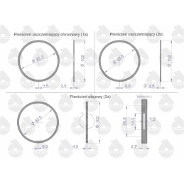 Set of engine piston rings for 1 K11 piston
