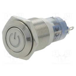 1 pcs x ONPOW - LAS2GQF-11ZDT/R/12V/S - Switch: vandal resistant, Pos: 2, SPDT, 0.5A/220VAC, 1A/24VDC, IP40