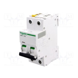 1 pcs x SCHNEIDER ELECTRIC - A9F04206 - Circuit breaker, 400VAC, Inom: 6A, Poles: 2, for DIN rail mounting