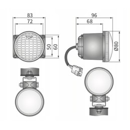 H3 built-in work lamp Wesem lor541302 80x96