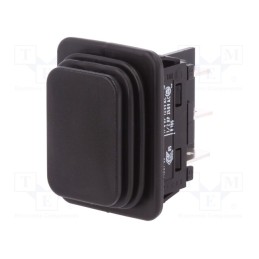 1 pcs x Marquardt - 1939.3312 - ROCKER, DP3T, Pos: 3, (ON)-OFF-(ON), 14A/250VAC, black, none, 100mΩ