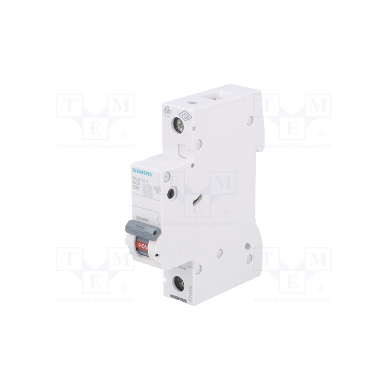 1 pcs x SIEMENS - 5SL6120-7 - Circuit breaker, 230VAC, Inom: 20A, Poles: 1, Charact: C, 6kA, IP20
