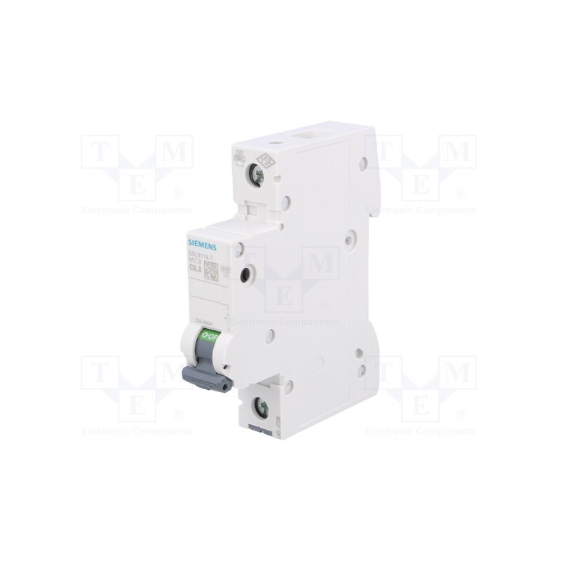 1 pcs x SIEMENS - 5SL6114-7 - Circuit breaker, 230VAC, Inom: 300mA, Poles: 1, Charact: C, 6kA, IP20