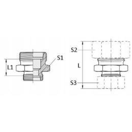 Straight threaded connector m18x1 5 12l m14x1 5 8l g