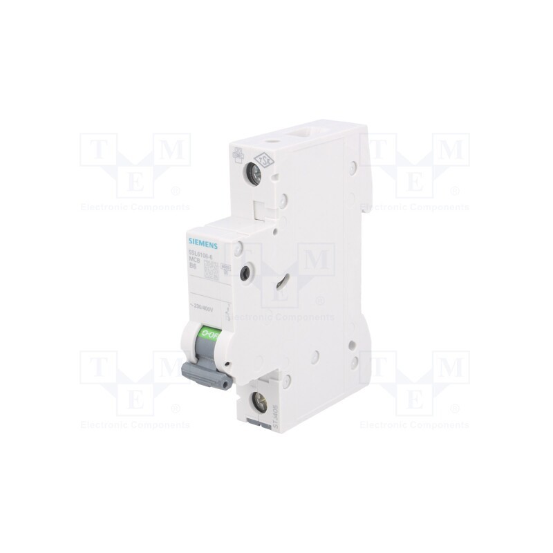 1 pcs x SIEMENS - 5SL6106-6 - Circuit breaker, 230VAC, Inom: 6A, Poles: 1, for DIN rail mounting