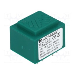 1 pcs x BREVE TUFVASSONS - TEZ2/D230/12-12V - Transformer: encapsulated, 2VA, 230VAC, 12V, 12V, 83.3mA, 83.3mA