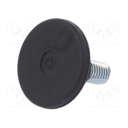 1 pcs x ELESA+GANTER - LX.30-SW17-M8X18-S - Foot, rigid,with screwdriver slot,with lever, Base dia: 30mm, M8