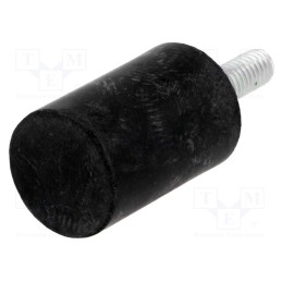 1 pcs x ELESA+GANTER - DVA.4-20-30-M6-18-40 - Vibroisolation foot, Ø: 20mm, H: 30mm, Shore hardness: 40±5, 132N