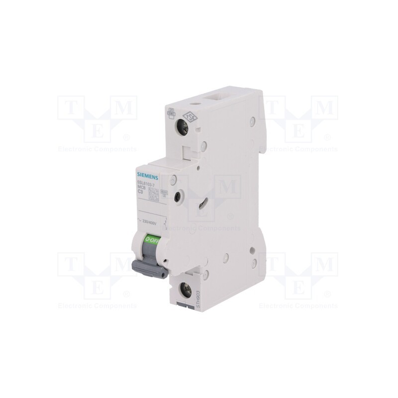 1 pcs x SIEMENS - 5SL6103-7 - Circuit breaker, 230VAC, Inom: 3A, Poles: 1, for DIN rail mounting