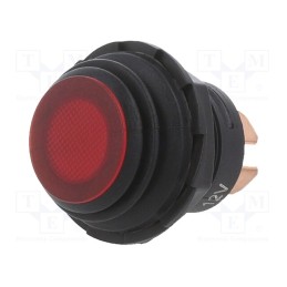 1 pcs x SWITCH COMPONENTS - PC-1A-DC-1-RL - Switch: push-button, Pos: 2, SPST, 10A/14VDC, red, Illumin: LED, PC