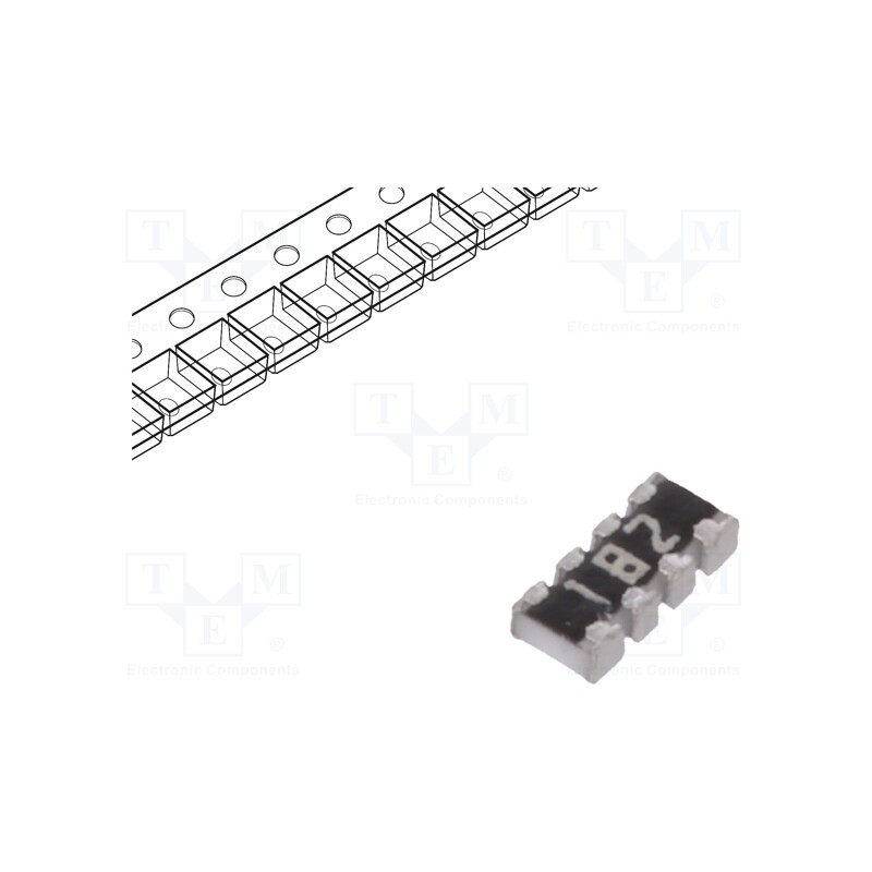100 pcs x YAGEO - YC124-JR-071K8L - Resistor network: Y, SMD, 1.8kΩ, ±5%, 62.5mW, No.of resistors: 4