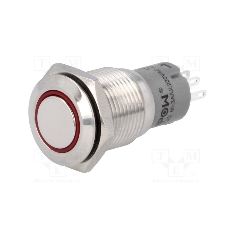 1 pcs x ONPOW - LAS2-GQF-11E/R24V/S-P - Switch: vandal resistant, Pos: 2, SPDT, 0.5A/220VAC, 1A/24VDC, IP65