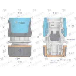 Quick connector 1 2 with waterstop teger