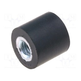 1 pcs x ELESA+GANTER - DVA.3-8-8M3-55 - Vibration damper, M3, Ø: 8mm, rubber, L: 8mm, H: 3mm, 75N, 38N/mm