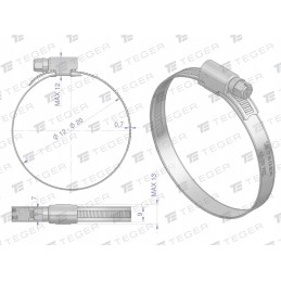 Clamping band 12 20 worm clamp W2 steel