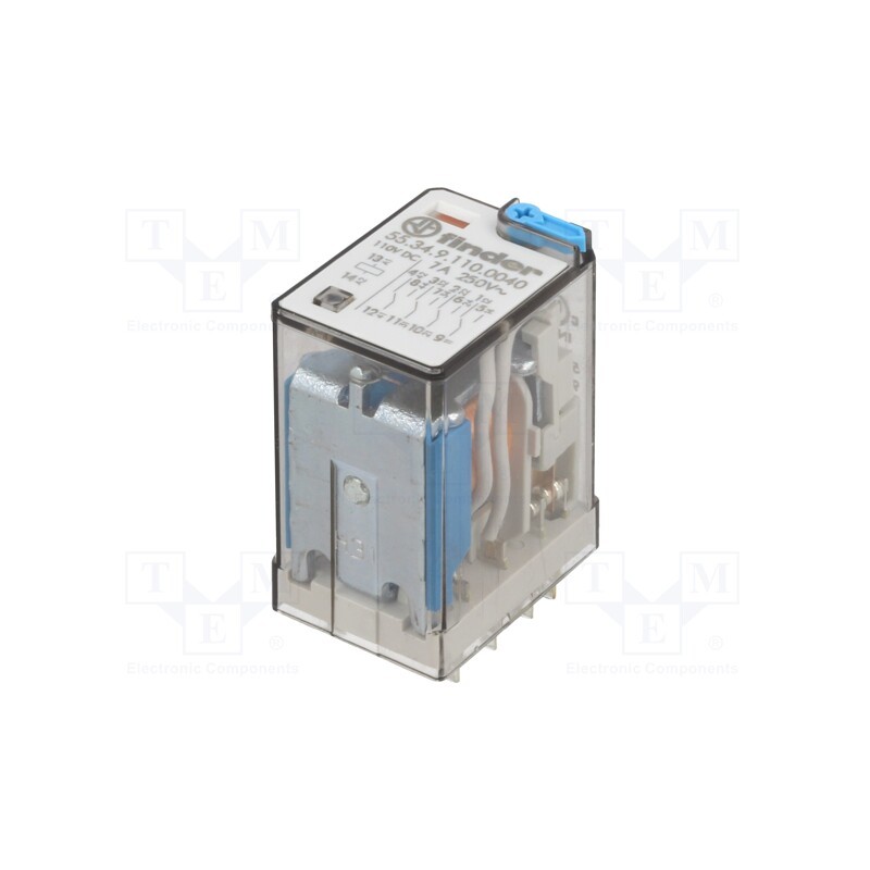 1 pcs x FINDER - 55.34.9.110.0040 - Relay: electromagnetic, 4PDT, Ucoil: 110VDC, Icontacts max: 15A