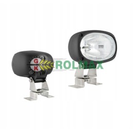 Halogen work lamp with omega holder and built-in